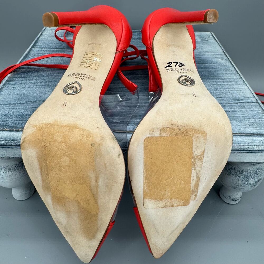 Brother Vellies Red Stiletto Heels - Picture 8 of 10